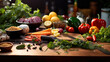 © Alfonso Soler - Food background with assortment of fresh organic vegetables