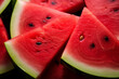 Ripe fresh watermelon slices. Generative AI