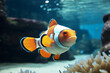 Photo of a clownfish swimming