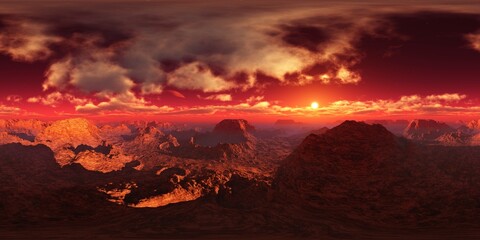 Wall Mural - mars, hdri, environment map , round panorama, spherical panorama, equidistant projection, 360 high r