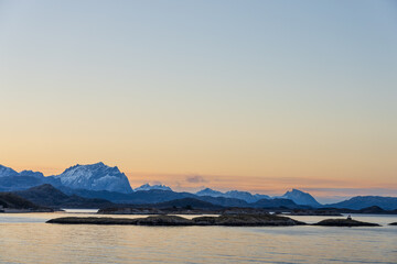 Wall Mural - November light over the mountains in Helgeland, Norway