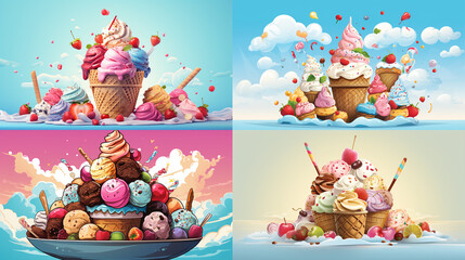 Poster - ice cream set