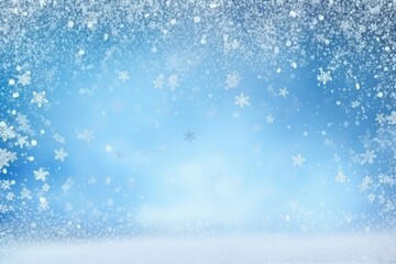 Winter background of snow and frost with free space. Snow background with snow drifts and forest
