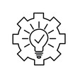 A working idea. Implemented innovation. Vector linear illustration icon isolated on white background.