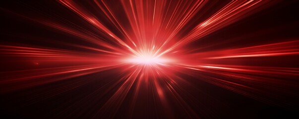 Poster - abstract background with diffused tracks of bright red and white rays against dark blurred surface