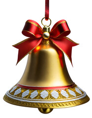 Poster - Christmas bell with red ribbon.