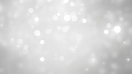 Wall Mural - empty abstract white bokeh light christmas background with sparkling stars, template for december holiday season, happy new year backdrop