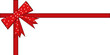 Banner con nastro rosso e fiocco a pois bianchi