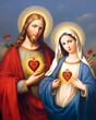 Immaculate heart of virgin Mary and Jesus