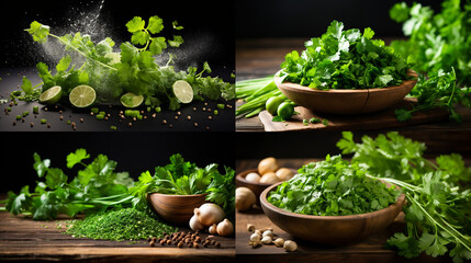 Poster - herbs in a bowl with herbs