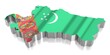 Turkmenistan - country borders and flag - 3D illustration