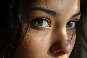 Poster - A close-up blue eyes of a woman.