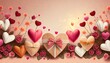 © Marko - Holiday Greeting Card for Valentine Day with pastel background. Love valentine concept