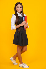 Wall Mural - School child with book. Learning and education.