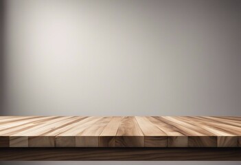 Empty wood table top on white wall background For product display High quality photo