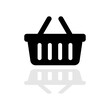 Shopping basket icon. Cost of living. Vector icon isolated on white background.