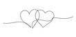 Hearts. Continuous line art drawing.