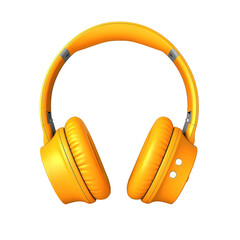 Modern on-ear headphones for listening to brightly colored music isolated on a white background