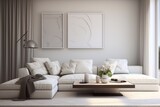 Fototapeta Panele - Modern living room huge interior design with photoframe