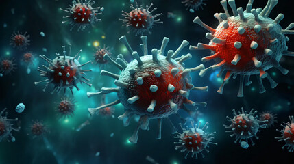 Poster - virus cells in body