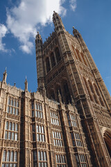 Wall Mural - Palace of Westminster in London, UK with Victoria Tower, view from Old Palace Yard