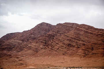 Poster - View from a road on mountains in Gafsa Governorate of Tunisia