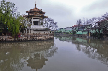 Poster - Pavilion in Qibao Temple near Qibao Ancient Town in Minhang District, Shanghai, China