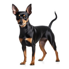 Toy Fox Terrier Dog Isolated on White Background - Generative AI