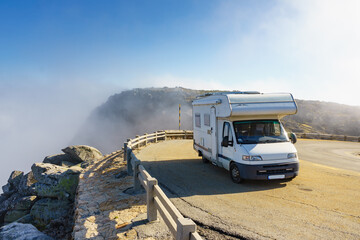 Poster - Camper on mountain road, Portugal