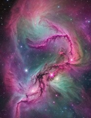 Wall Mural - Captivating Pink Galaxy A Stellar Ballet of Sparkling Stars