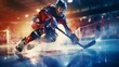 The Mighty Skater: An Energetic Hockey Player Showcasing Skills and Agility on the Ice