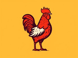 Wall Mural - A rooster with a crown on its head, AI