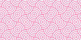 Fototapeta  - Abstract Pattern with wave lines pink spiral white scripts background. seamless geomatics overlapping create retro line backdrop pattern background. Overlapping Pattern with Transform Effect.