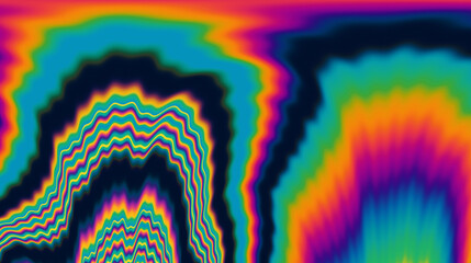 Poster - Vibrant and trippy backdrop adorned with neon-hued glitched patterns, enhanced by a captivating polarization effect.