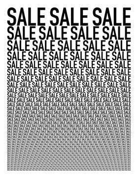 Sale black and white background composed of big amount of decreased words.