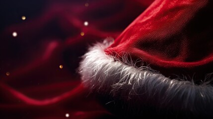 Wall Mural - A festive red and white Santa hat on a isolated background