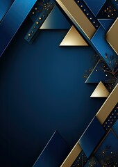 Wall Mural - Gold and blue triangle elements decoration on blue luxury