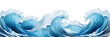 ocean waves baner isolated on transparent background - design element PNG cutout