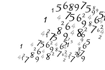 Poster - Digital png illustration of white and black numbers on transparent background
