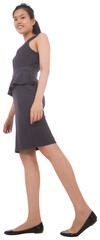 Poster - Digital png photo of happy biracial businesswoman on transparent background