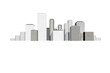 Digital png illustration of black city view on transparent background