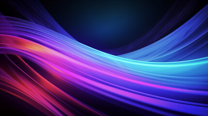 Poster - ethereal neon curves, background for slide presentation, in the style of dark purple and azure, thin lines