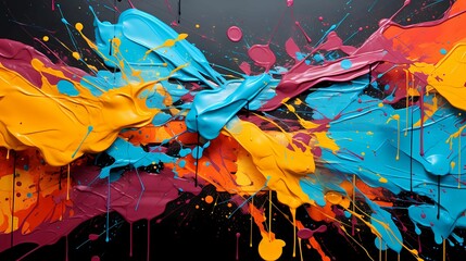 Wall Mural - 
An edgy and vibrant abstract background inspired by graffiti art, incorporating bold colors and expressive strokes. Abstract background