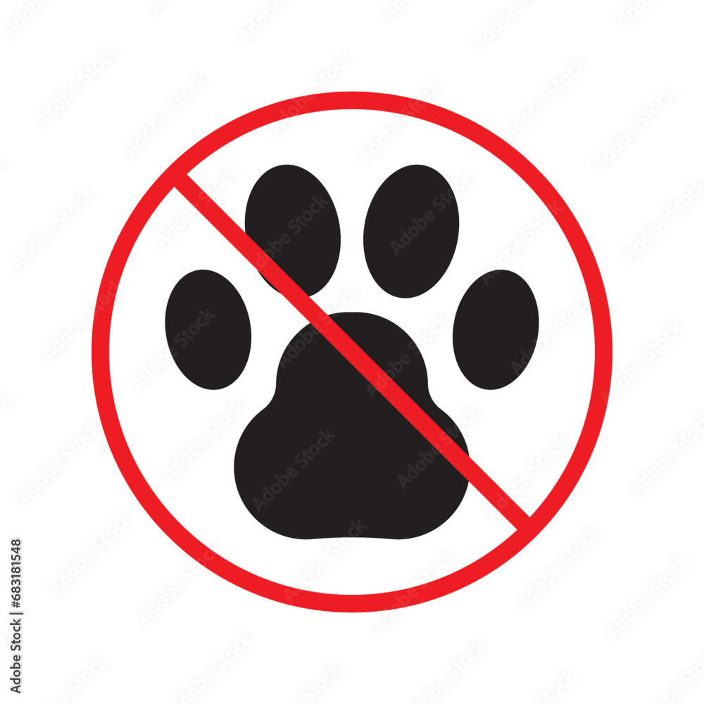 Forbidden dog pet vector icon. Warning, caution, attention, restriction ...