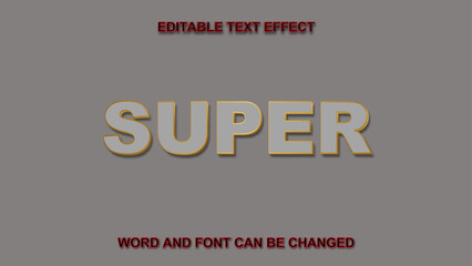 Wall Mural -  editable text effect with a realistic white gold super elegant style.