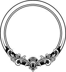 Circle ornament frame vector illustration