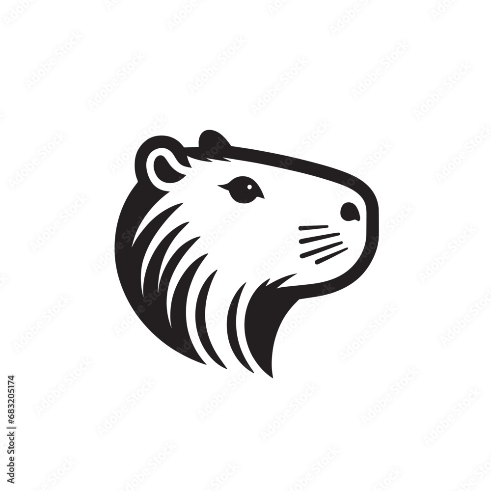 Capybara Vectorised Bitmap Capybara logo for graphic design, capybara designs for prints and ...
