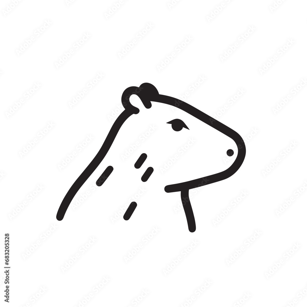 Capybara Vectorised Bitmap Capybara logo for graphic design, capybara designs for prints and ...