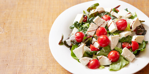 Poster - salad with cheese and tomatoes