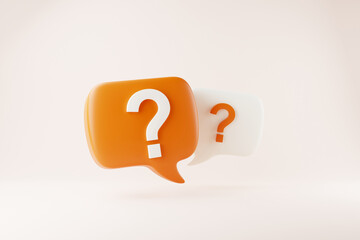 Leinwandbilder - 3D rendering A question mark floated in the air. Question ideas that arise in various places